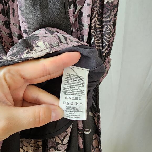 Free People Maxi Dress Raven Out Of The Woods Combo Gray Purple Dress S Boho - Picture 6 of 12